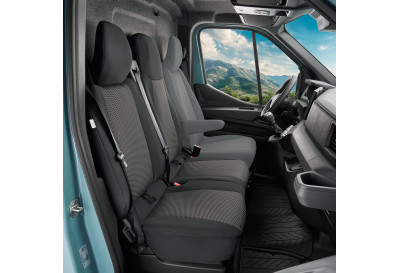 Bezüg für Beifahrerdoppelsitzbank mit geteiltem Sitz und geteilter Rückenlehne TAILOR MADE